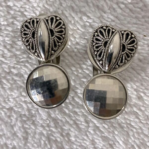 Vintage Silver Tone Clip On Earrings